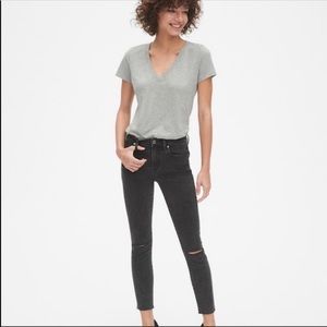 Gap Mid Rise True Skinny Ankle Jeans black wash